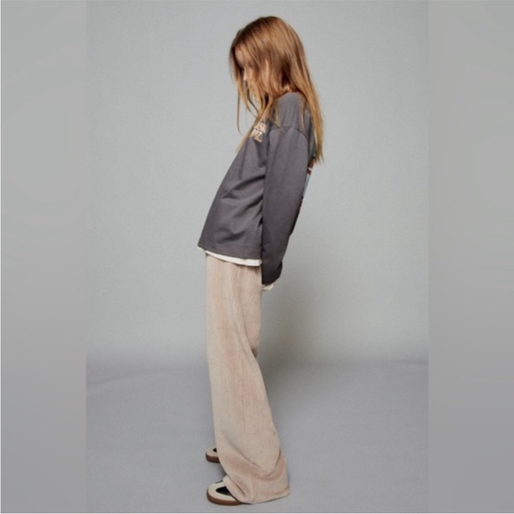 Zara Tan Ribbed Pants - Picture 2 of 5